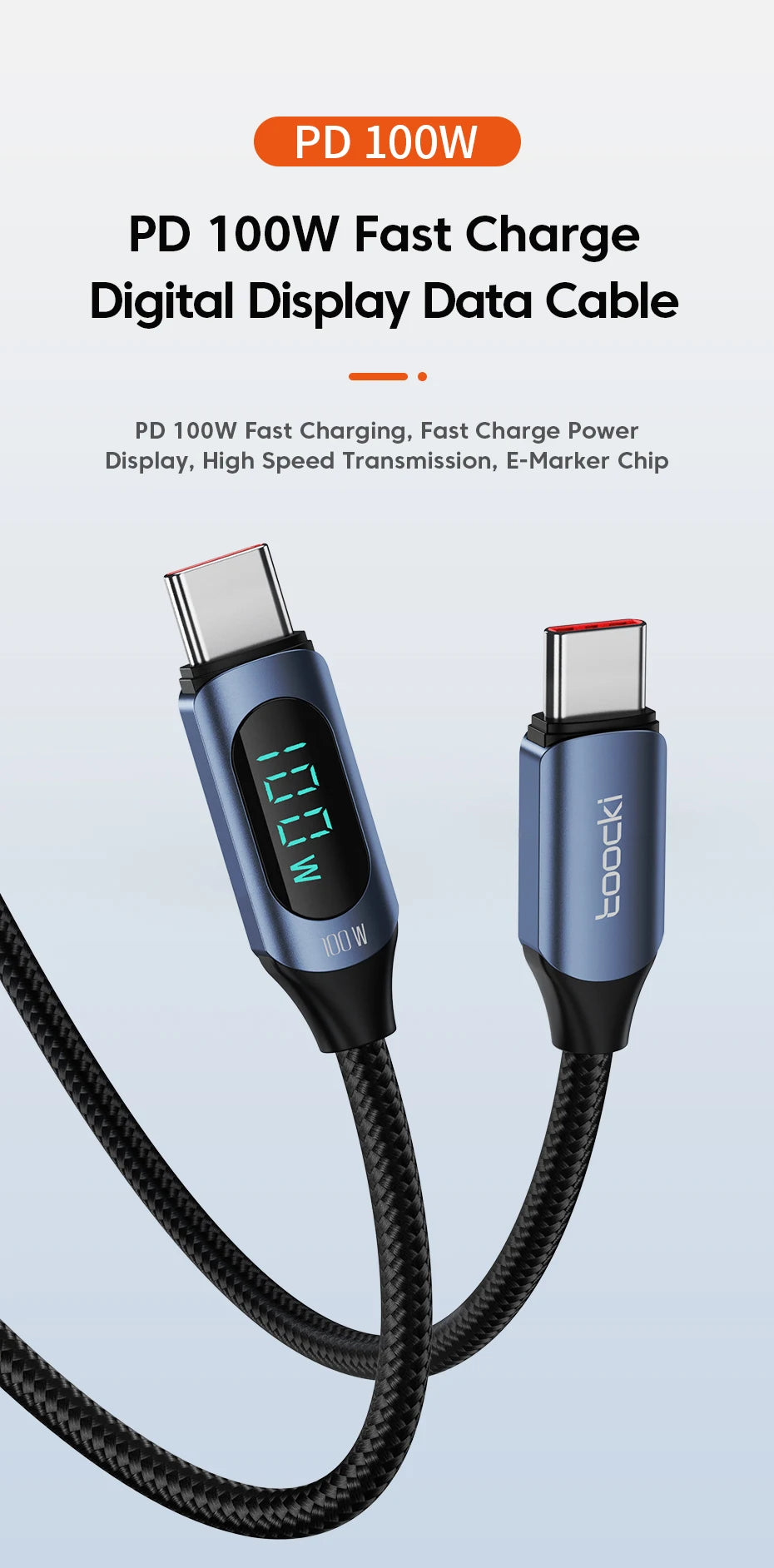 Drifteck 100W USB-C Cable — Fast Charge & Data Transfer