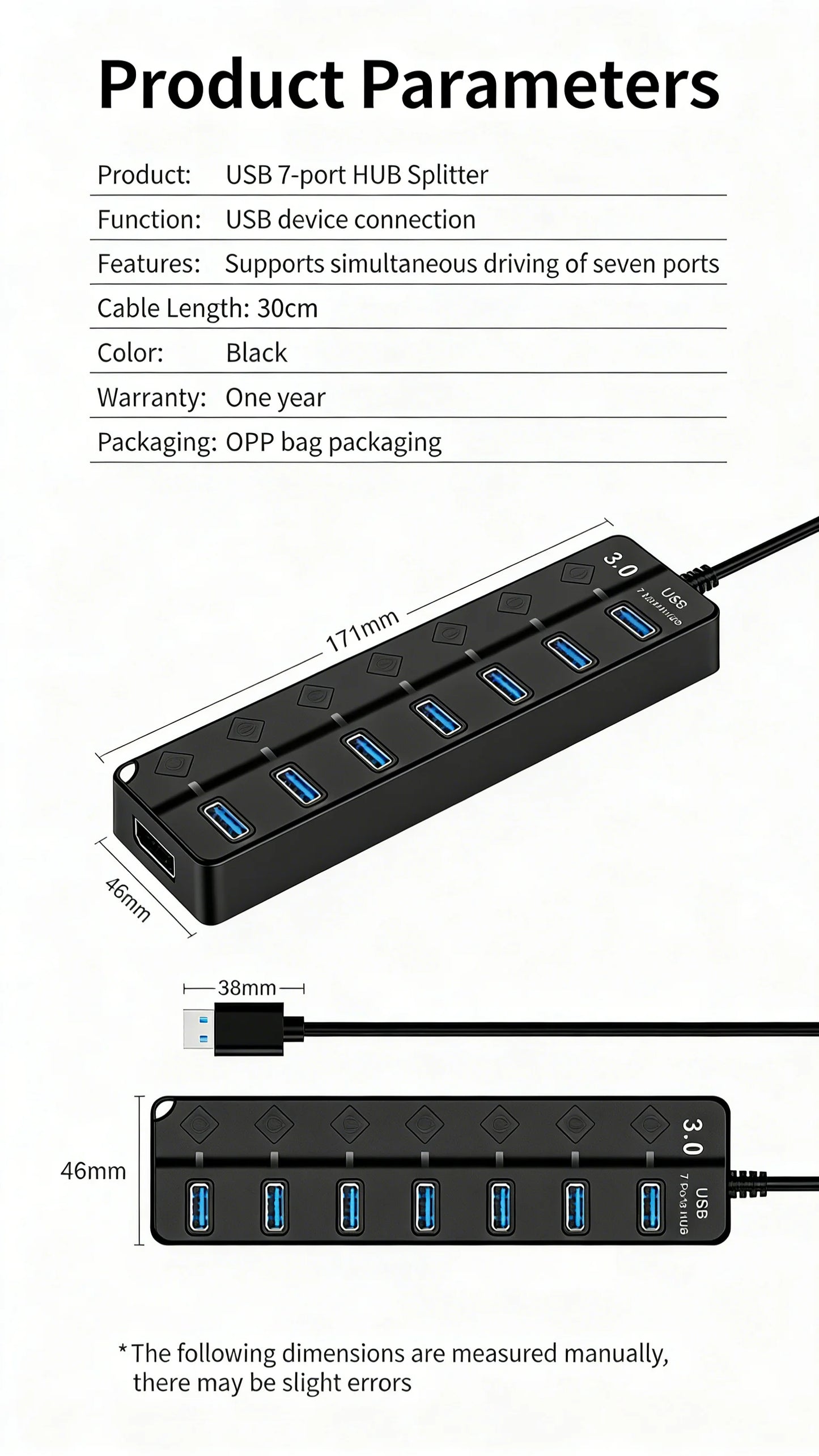 Drifteck USB 3.0 Hub — 4 & 7 Port with LED Indicator
