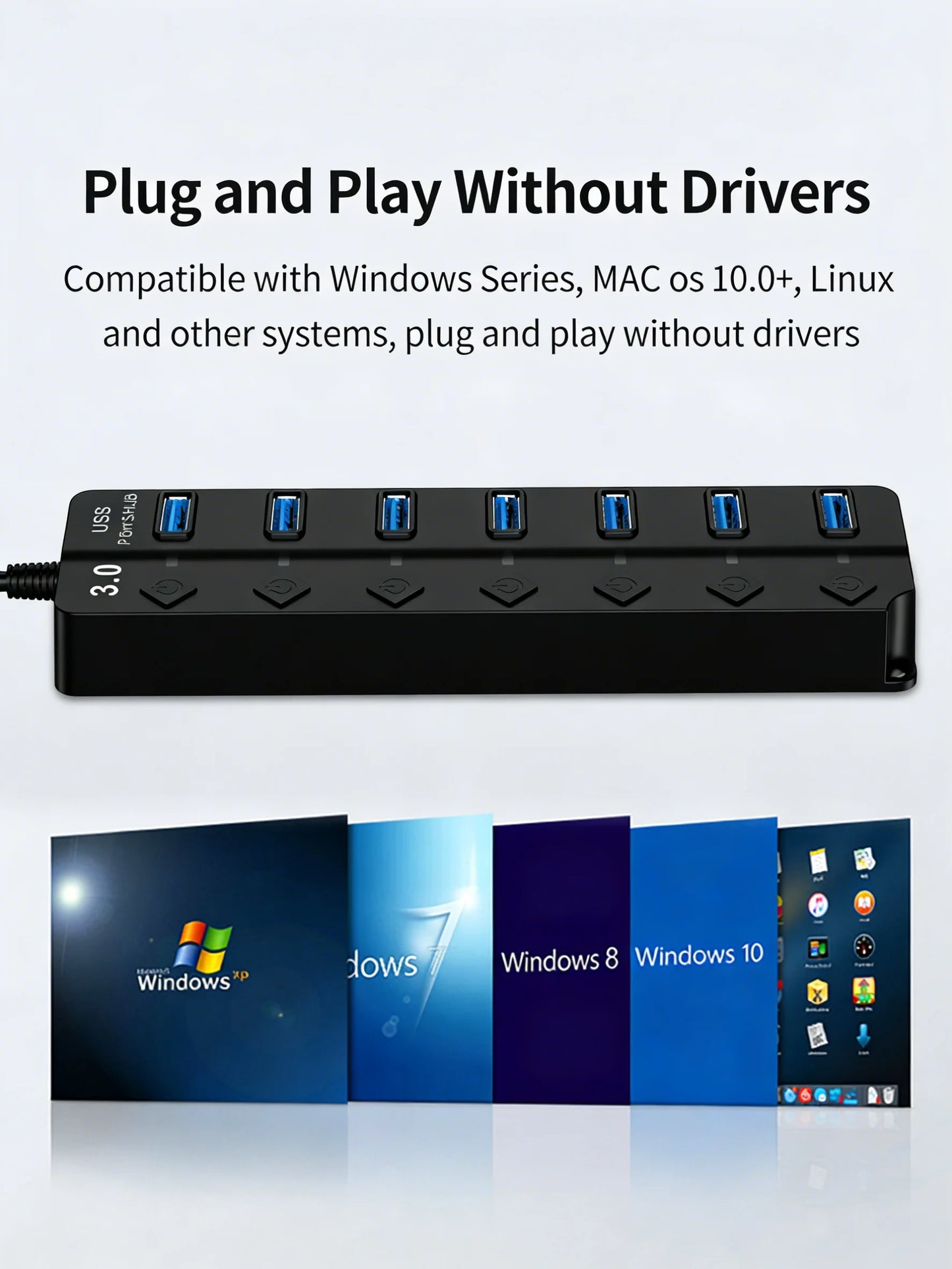 Drifteck USB 3.0 Hub — 4 & 7 Port with LED Indicator