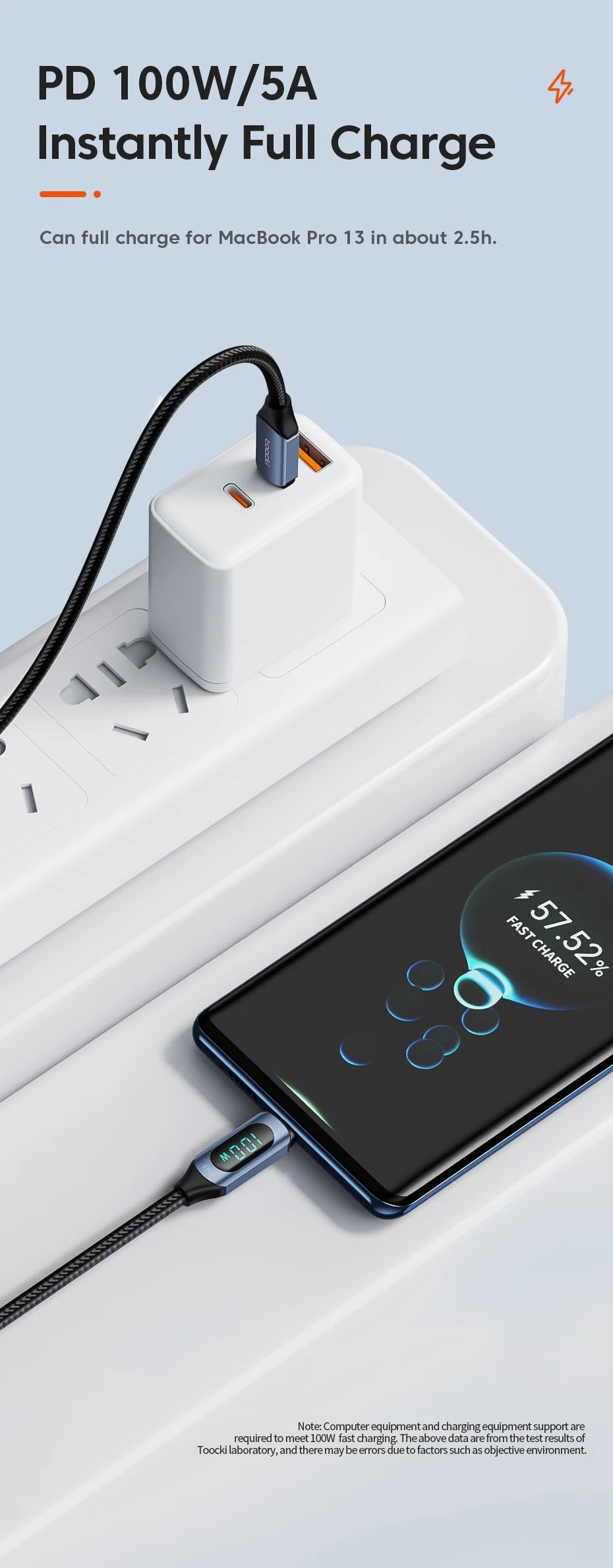 Drifteck 100W USB-C Cable — Fast Charge & Data Transfer