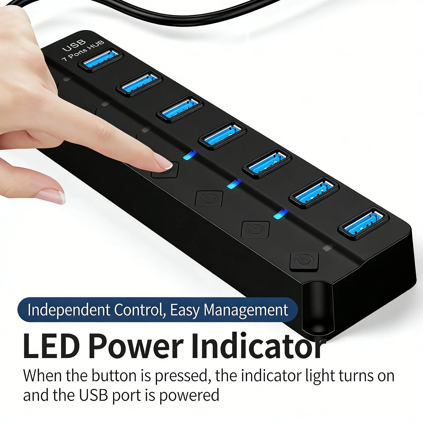 Drifteck USB 3.0 Hub — 4 & 7 Port with LED Indicator
